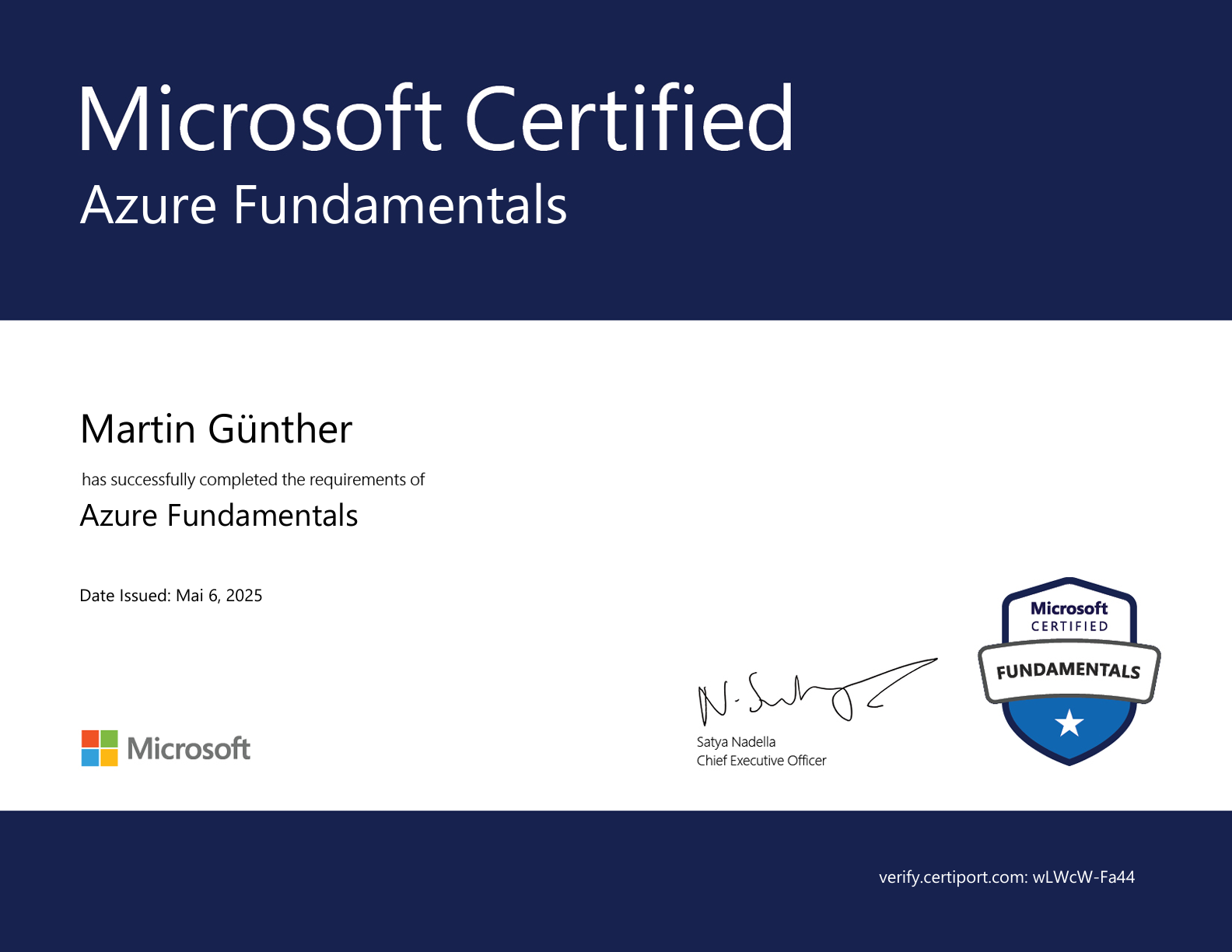 Azure Zertifikat